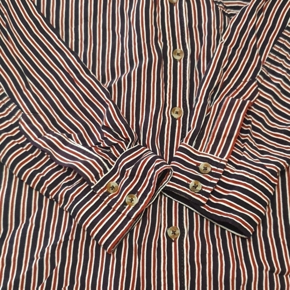 Anthropologie Maeve Pinstripe Red Black Tunic - Picture 7 of 10